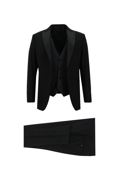 Abdullah Kiğılı 7 Drop Slim Fit Slim Fit Woolen Pointed Collar Vest Tuxedo & ...