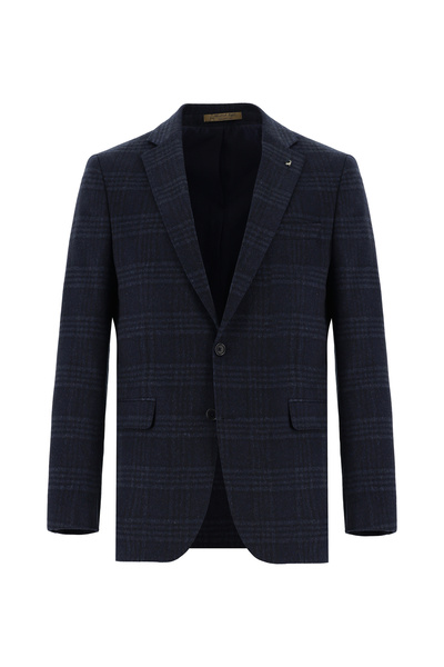 Abdullah Kiğılı 4 Drop Relaxed Fit Comfortable Cut Plaid Cashmere Jacket