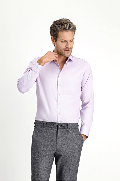 Kiğılı Long Sleeve Slim Fit Classic Non Iron Satin Cotton Shirt