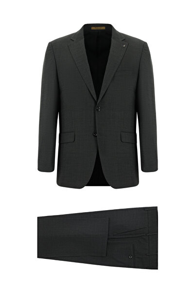Abdullah Kiğılı 4 Drop Relaxed Fit Comfortable Cut Italian Patterned Wool Suit