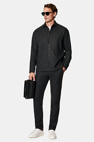 Abdullah Kiğılı Slim Fit Slim Fit Lycra Striped Canvas / Chino Trousers