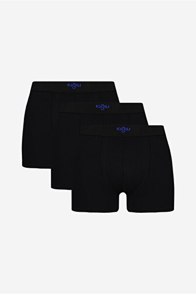 Kiğılı Premium 3'lü Pamuklu Likralı Rahat Esnek Boxer Seti (Damat Bohçası - Ç...