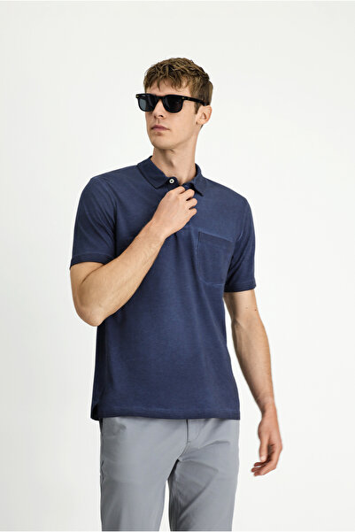 Kiğılı Regular Fit Cotton Pocket Polo Neck T-Shirt