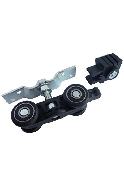 Choice As shown 1 Set Solid Wood Sliding Door Track Pulley Kit with Easy - In...