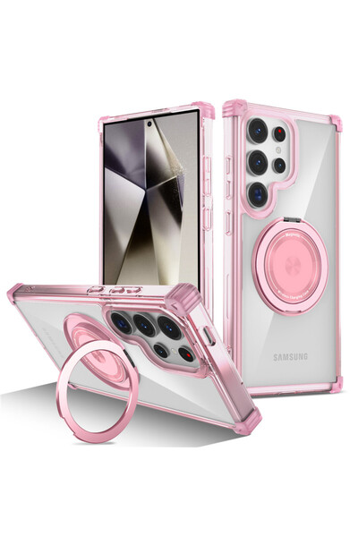 Choice9 For Galaxy S26 Ultra Pink Rotating Magnetic Bracket Case For S26 Ultr...