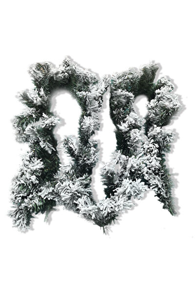 Choice Green White 1pc 274cm/107.87inches Snow Flocked Garland, Artificial Sn...