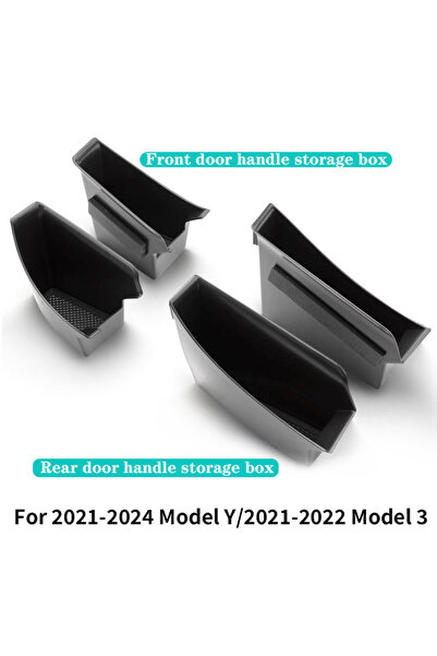 Choice 4 pieces for Tesla Model 3/Y/Model YL Door Handle Storage Box, Front a...