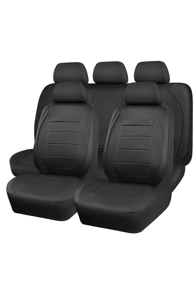 Choice4 SN-2126-9PCS-BK Universal Leather Car Seat Covers Simple Style Breath...