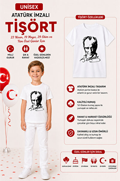 Babix Unisex April 23 October 29 May 10 November Show Costume Ataturk Printed...