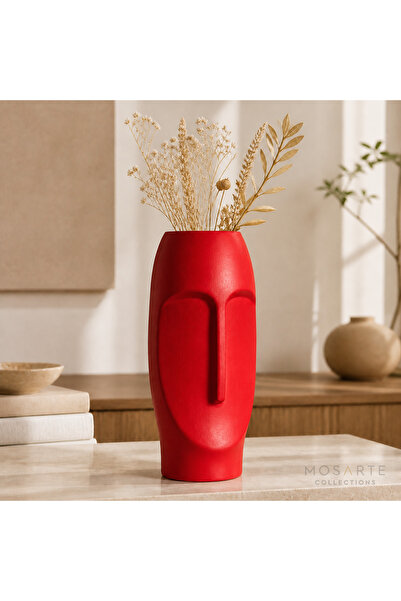 Mosarte Stoneface Series Minimalist Soyut Yüz Vazo / Heykel – Modern Dekorati...