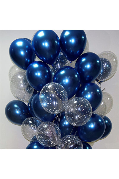 Choice 20pcs as picture 20PCS/PACK Ink Blue Metal Sky Star Latex Balloon Set ...