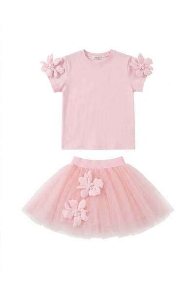 NK Κοριτσίστικο Σετ με Φούστα Τούτου, Ροζ, για 4-8 Ετών