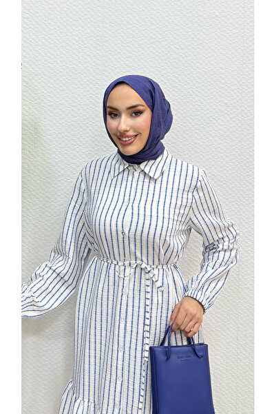 Moda Gazel çizgili fırfırlı gölmek
