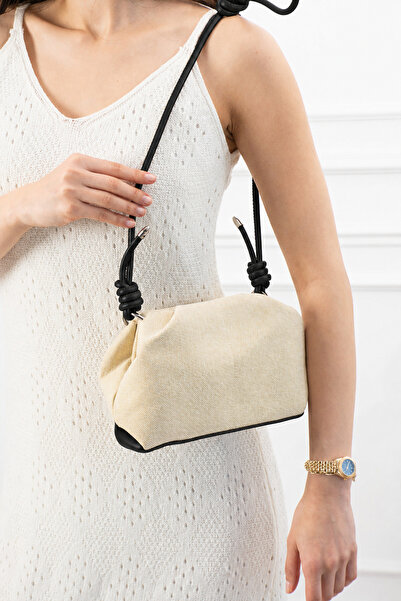 Valu Accessorize Women's Linen Knot Detailed Casual Cross Shoulder Strap Milas