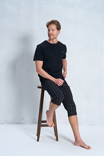 Over Sleep by Poleren Over Sleep 2379 Erkek Kapri Pijama Takım