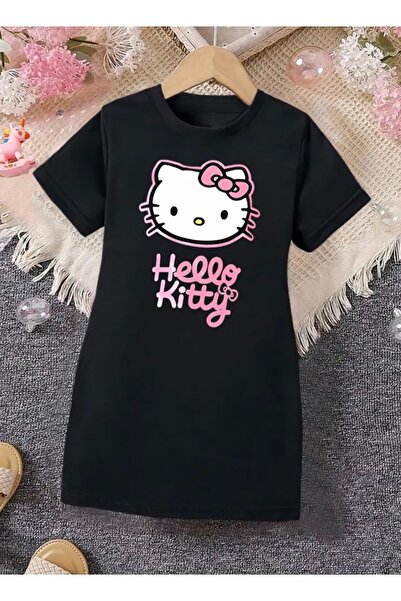NIGRUM PARDUS YENİ SEZON PEMBE KURDELELİ BEYAZ KEDİ BASKILI %100 PAMUK KISA K...