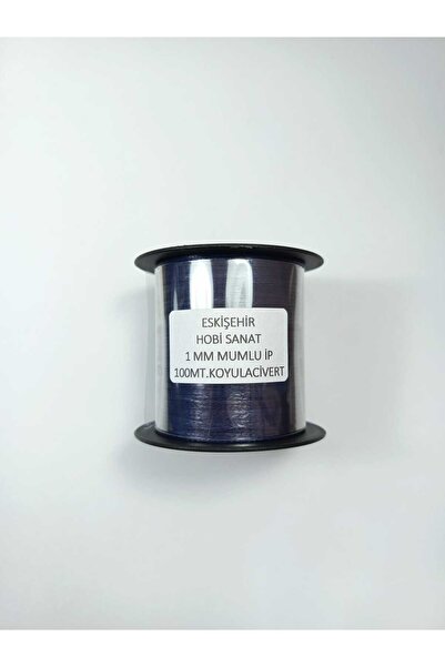 Eskişehir hobi sanat Κερωμένο κορδόνι 1 χιλιοστού, 100 μέτρων, σε σκούρο μπλε...