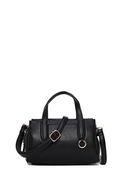 Derimod Γυναικεία Μαύρη Κλασική Τσάντα Ώμου με Μακρύ Λουράκι 26SBD215418