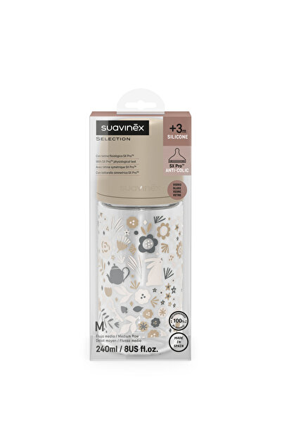 Suavinex WONDERLAND ΓΥΑΛΙΝΟ ΜΠΙΜΠΕΡΟ 240ML SXPRO ΜΕΣΑΙΑ ΡΟΦΗΣΗ ΜΠΕΖ ΛΙΜΠΕΡΤΙ