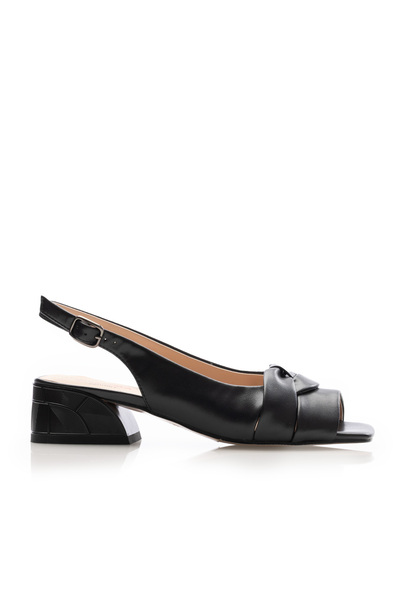 UrbanShoes Sandale damă cu toc din piele naturală, Karisma - 4006 Negru Box