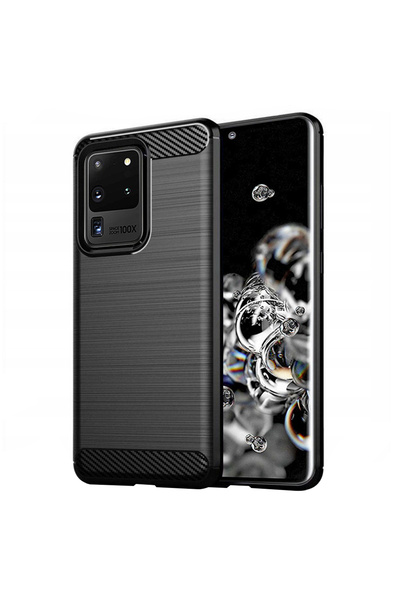 DAMUR Husa Carbon Samsung Galaxy S20 Ultra, Silicon TPU Durabil, Grip Anti-Al...