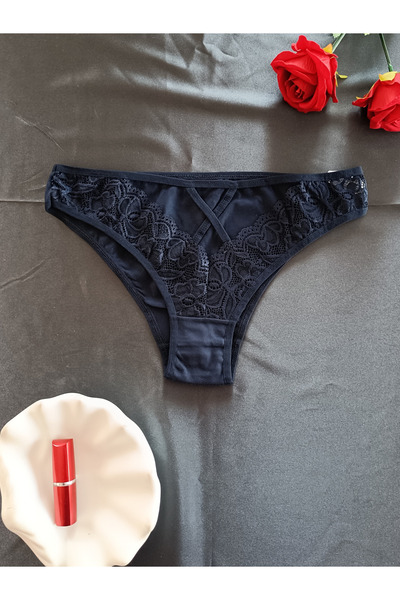 ZENA UNDERWEAR Mia Women's Lace Underwear Panties with Cross Detail on the Front