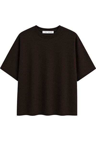 Mixray 2101 Γυναικείο μπλουζάκι με λαιμόκοψη, μαλακό, oversized, βασικό, μοντ...