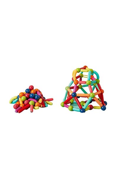 Practic si Curat Set piese magnetice 52 piese, constructii nelimitate, multic...