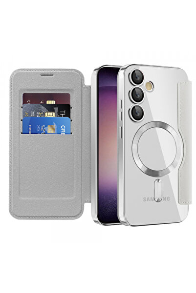Techsuit Калъф MagSafe за Samsung Galaxy S23 S911, Techsuit, SmartMag Book, Сив