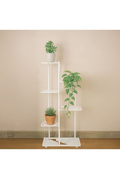 Zâna Casei Λευκή Μεταλλική Βάση Λουλουδιών 46.5x24.5x104εκ.