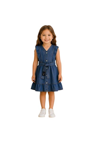 ERDEM KIDS Κοριτσίστικο καλοκαιρινό φόρεμα από τζιν Tensel, καθημερινό εορτασ...