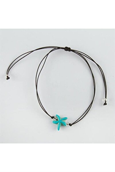 Generic Brand Turquoise Stone Bracelet with Starfish Figure - Turquoise