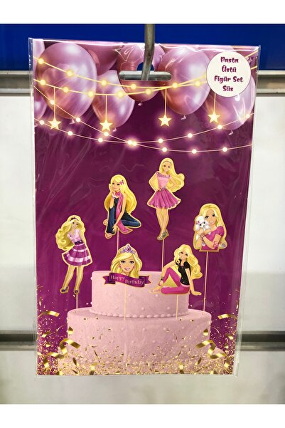 KAYA SÜS 2 6 adet barbie pasta üzeri figür set süs kürdan