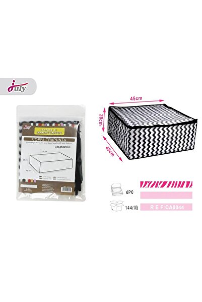 KMT Cutie Depozitare PVC cu Fermoar, Model Zig-Zag Negru-Alb, pentru Haine și...