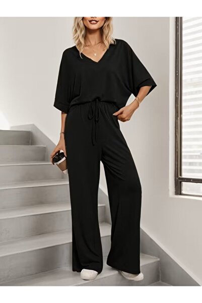 FRESCO SCARFS Γυναικείο κοντομάνικο σετ με λαιμόκοψη V Βισκόζη με μπλούζα και...