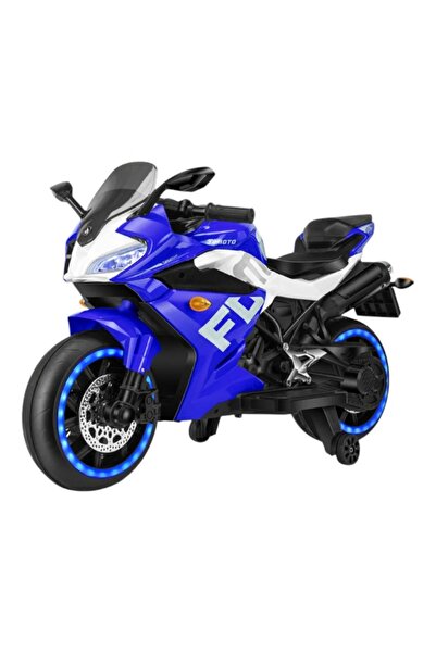 E-ANAMAG Motocicletă electrică pentru copii 1800BLU cu scaun din piele