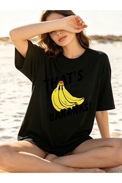 Fleck تي شيرت نسائي مطبوع عليه عبارة "That's Bananas Fun" كاجوال للصيف