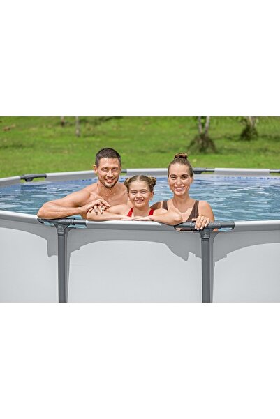 BESTWAY Steel Pro MAX Gölgelikli Prefabrik Yuvarlak Havuz Seti 427cm x 122cm 5612X BW609
