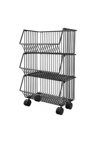 unbranded Cărucior cu 3 coșuri CARTSTACK, organizator mobil, spațios și robus...