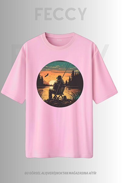FECCY Premium Fisherman Printed Hunter Theme Unisex Oversize Γυναικείο T-Shir...