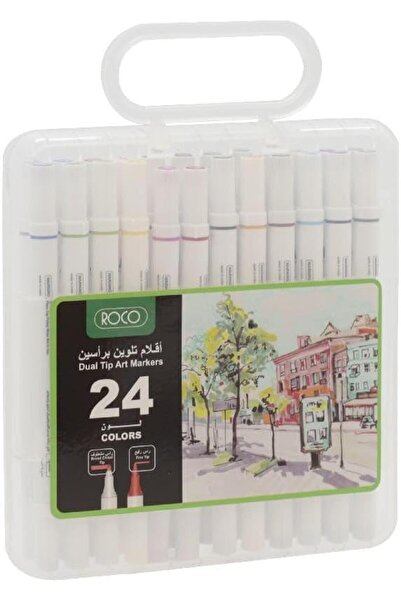Roco مجموعة أقلام رسم جرافيك توين تيب، 24 قطعة، متعددة الألوان