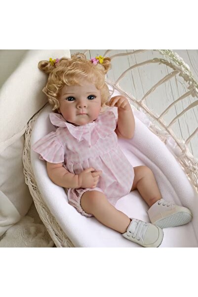 LunaDefano 18 İnç (45-46 cm) Tam Vinil Gövdeli Sarışın Reborn Bebek Gerçekçi ...