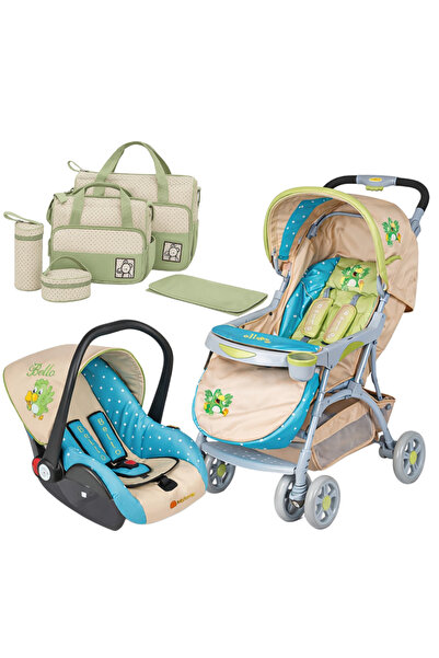 Bertoni-Lorelli Καρότσι 2σε1 με car seat 0-13kg Bello Beboulino Mint Green με...