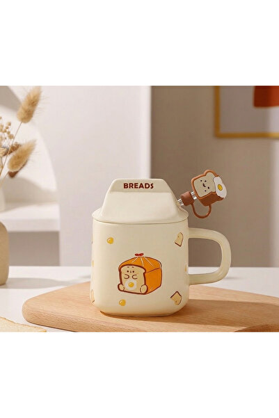 Mihristore كوب لطيف بتصميم مميز مع ملعقة