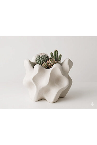 vetria Modern Tasarım Irregular Küçük Saksı - 87x90x70 mm Dekoratif Sükulent ...