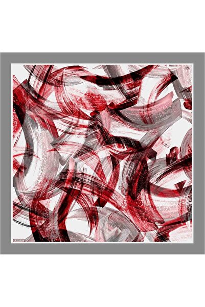 Armine Gray Batik Pattern Sura Silk Scarf 8932 - 05