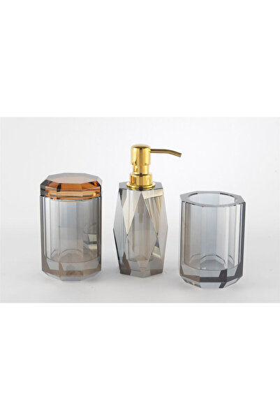 Mikasa Moor Füme Amber Kapaklı Kristal Banyo Seti