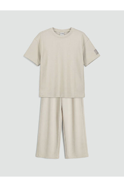 LC Waikiki Gray Girls' Soft Touch Tracksuit Set