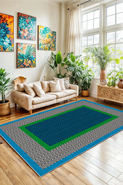 df home Salon Halısı Mutfak halısı Yolluk Geometrik İskandinav Eskitmeli Diji...