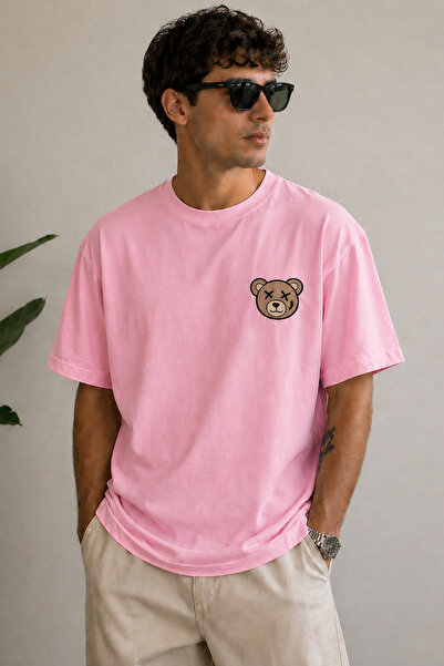 ArtYus Tricou oversize unisex cu imprimeu Minimal Teddy Bear – Tricou casual ...